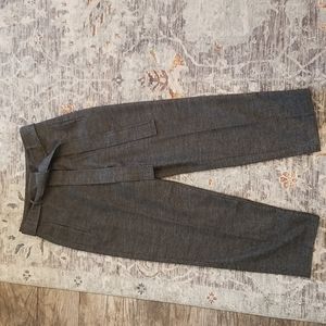 Aritzia Wilfred cropped tie-front trouser pant gray size 8